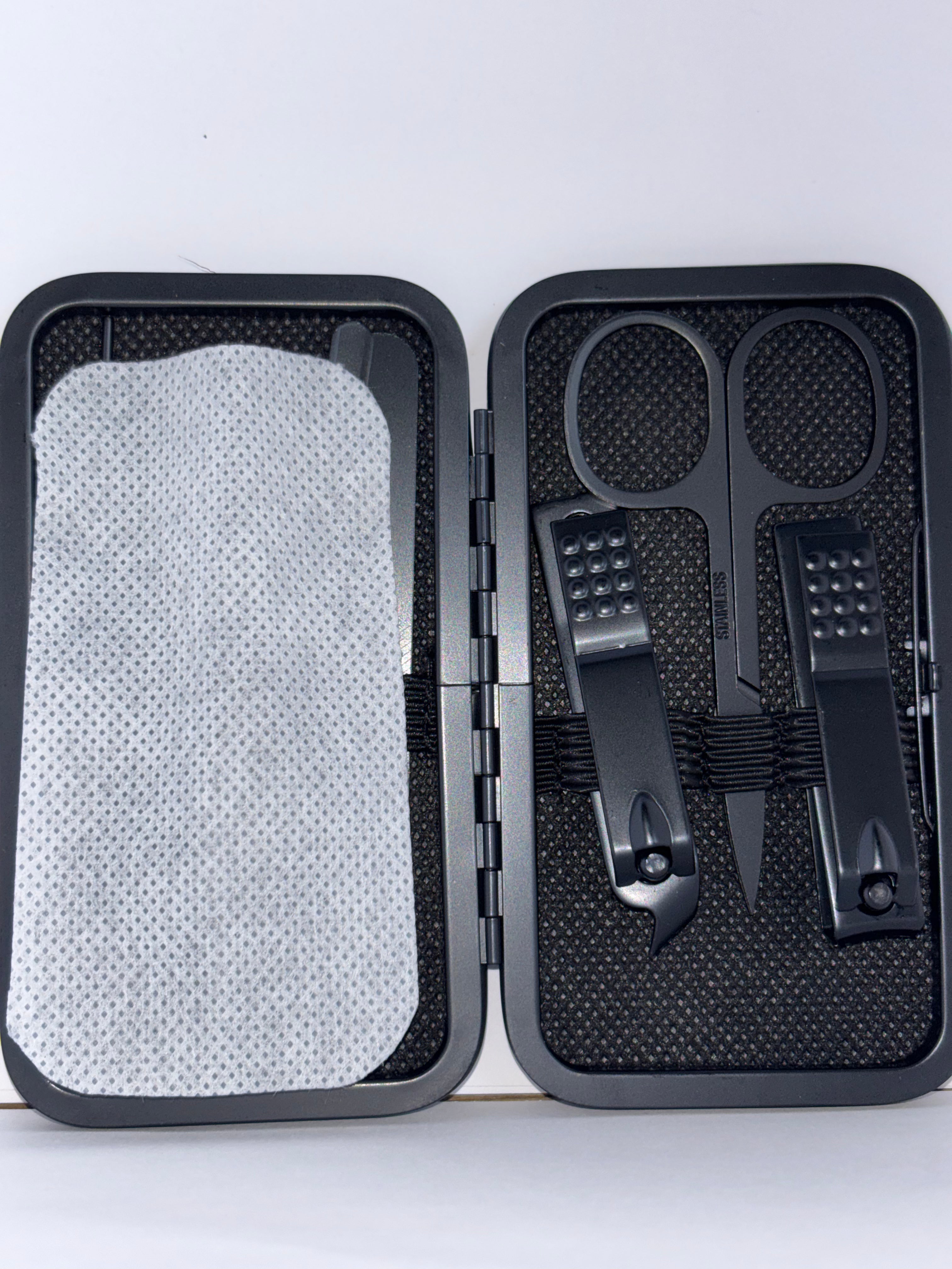 Schwarzes Nagelknipser-Set, Herren-Nagelknipser aus Edelstahl