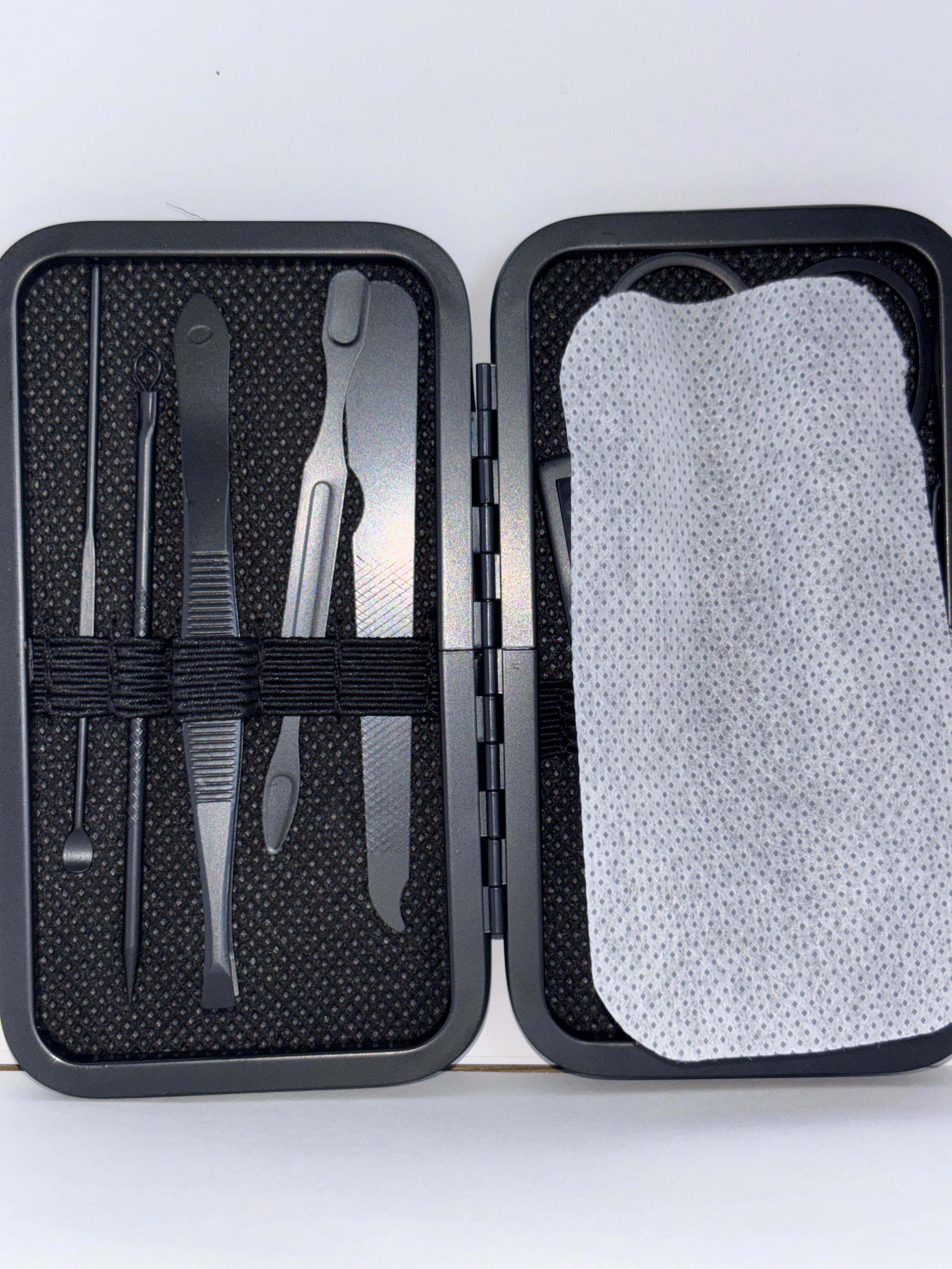 Schwarzes Nagelknipser-Set, Herren-Nagelknipser aus Edelstahl